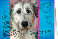 Friendship Day card featuring an Irish Wolfhound card