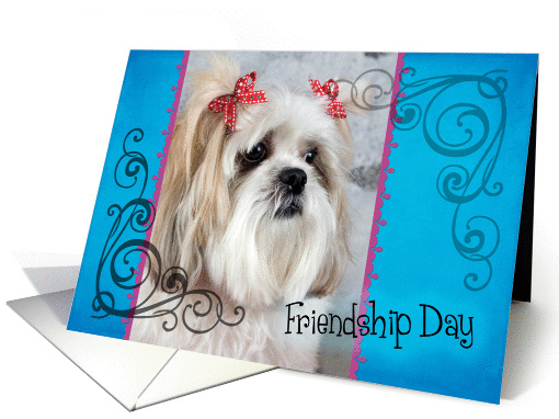 Friendship Day card featuring a Lhasa Apso card (834113)