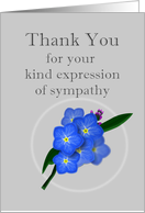 Forget Me Not Thank You for Sympathy card