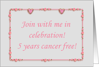 Cancer Survivor Party, 5 years cancer free card