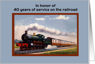 Retirement from Railroad, Vintage Steam Train, customizable card