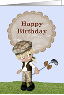 Happy Birthday, young girl golf theme card