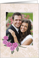 Customizable Photo card , feminine and lacey with flower spray card