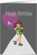 Happy Birthday, Roller Skating Girl card