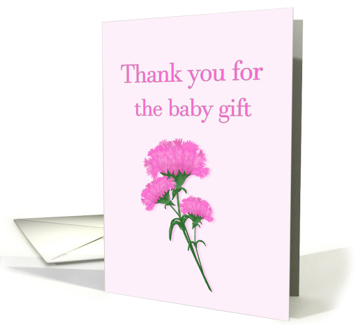 Thank you for the baby gift, Pink Carnations card (1083074)