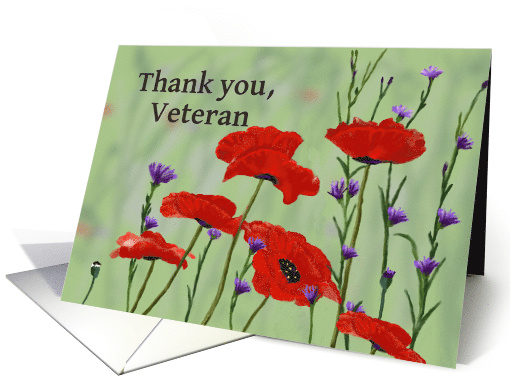 Thank you Veteran,Poppies and Bachelor Buttons card (1087226)