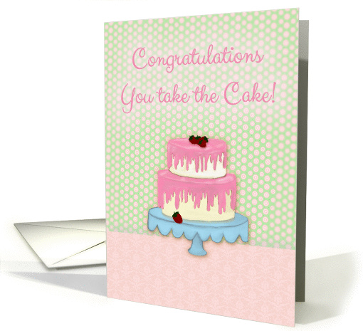 Congratulations, Strawberry Two Tiered Cake card (1369438)