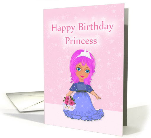 Happy Birthday Princess Purple Haired Princess card (1370488)