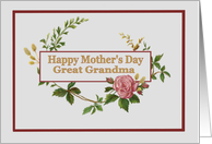 Happy Mother’s Day Great Grandma, with Vintage Pink Rose card