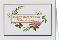 Happy Mother’s Day for Sister-in-Law, with Vintage Pink Rose card