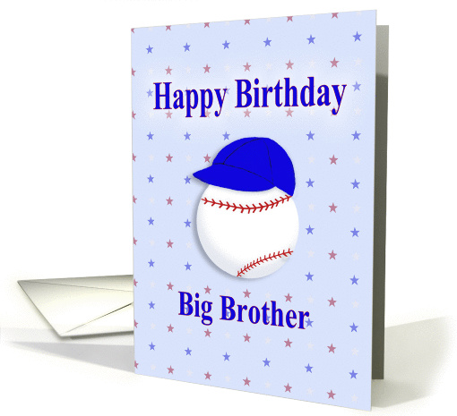 Happy Birthday Big Brother, Baseball with Blue Cap card (1379844)