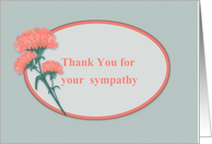 Thank you for Sympathy, Coral Colored Carnation card
