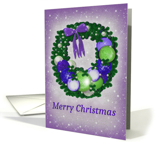 Merry Christmas, Purple, Blue and Lime card (1383576)