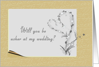 Wedding Usher Request Simple and Elegant Floral card