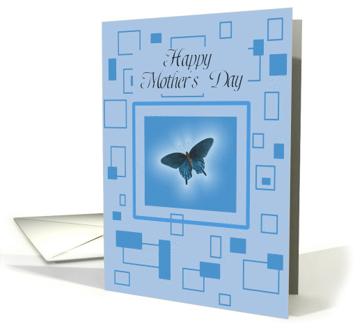 Blue Butterfly, Mid-Century Modern, Mother's Day card (783390)