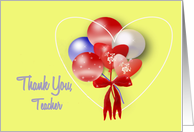 Thank you Teacher, Red White and Blue Balloons card
