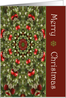 Merry Christmas Green and Red Wreath Like Kaleidoscope Blank Inside card
