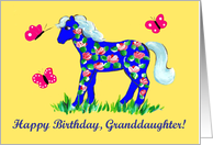 Blue Pony Birthday Card for Granddaughter card