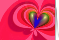 Abstract Heart - textured, shiny, bright abstract digital illustration card
