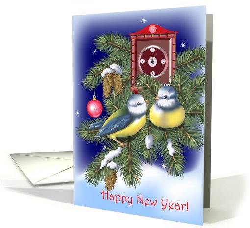 Singing New Year Birds card (533426)