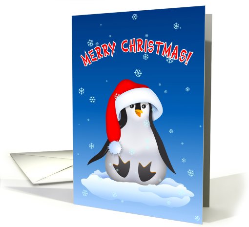Baby Penguin in Santa Hat card (533436)