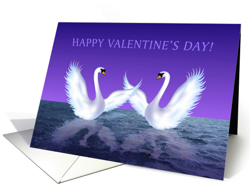 Swans in Love Valentine's Day Design card (558613)
