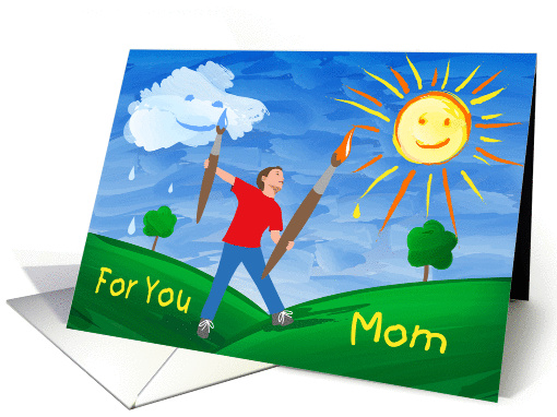 Boy Painting Card for Mom card (616469)