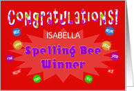 Congratulations Spelling Bee Winner - Custom Card