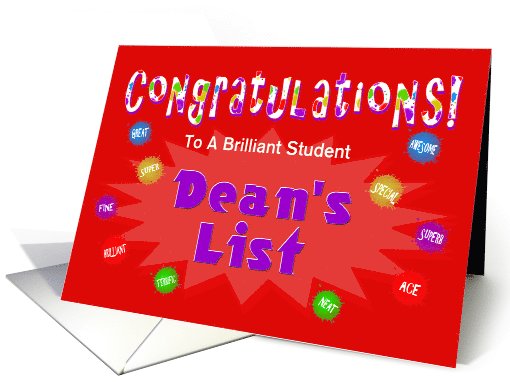 Congratulations, Dean's List - Custom card (1032589)