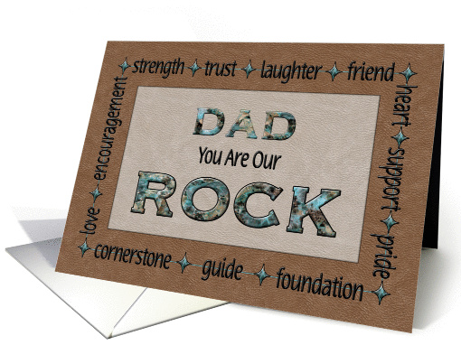 For Dad on Father's Day From All of Us - You Are Our Rock card
