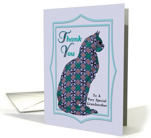 Grandmother Thank You Embellished Cat card (1054377)