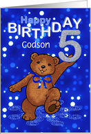 5th Birthday Dancing Teddy Bear for Godson card