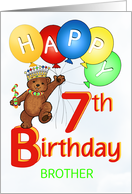 Happy 7th Birthday Royal Teddy Bear Brother card
