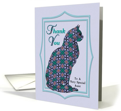 Aunt Thank You Embellished Cat card (1106824)