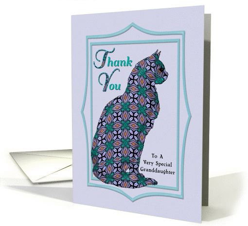 Granddaughter Thank You Embellished Cat card (1106844)