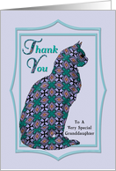 Granddaughter Thank You Embellished Cat card