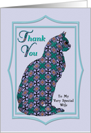 Wife Thank You Embellished Cat card