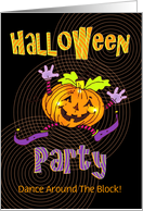 Happy Pumpkin Halloween Block Party Invitation card