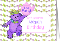 Teddy Bear Birthday Tea Party Invitation, Custom Name card