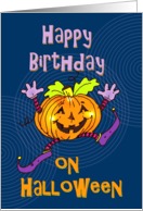 Birthday On Halloween Happy Pumpkin card