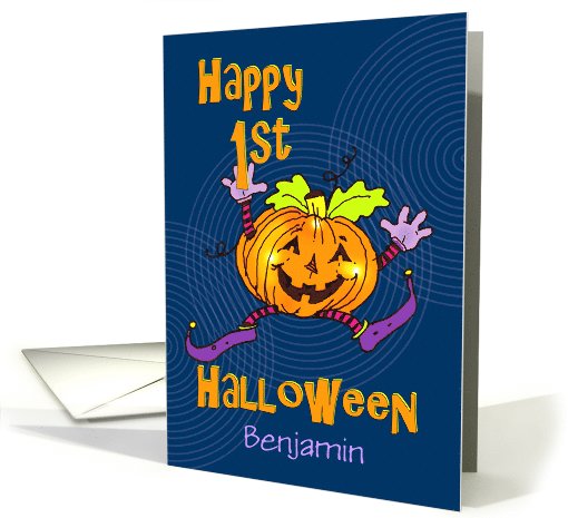 First Halloween Happy Pumpkin, Custom Name card (1123872)