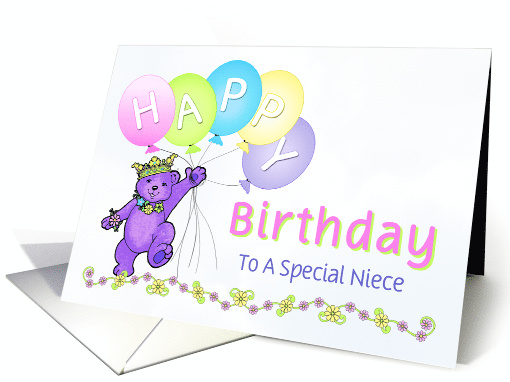 Niece Birthday Teddy Bear Princess card (1127180)