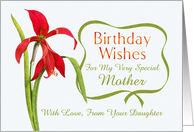 Mother Birthday Wishes From Daughter Red Lily card