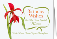 Mum Birthday Wishes From Daughter Red Lily card