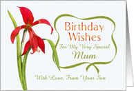 Birthday Wishes For Mum From Son Red Lily card