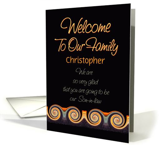 Welcome Son-in-law To Be Sunset Abstract Swirls Custom Name card