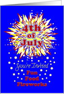 Fourth of July Party Invitation Fireworks card