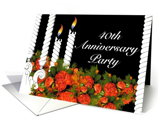 40th Wedding Anniversary Party Invitation card (459823)