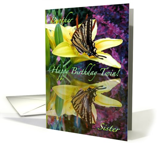 Happy Birthday Twin Brother from Twin Sister card (469613)