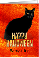 Happy Halloween Babysitter Black Cat card